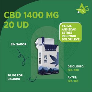 Mountain Smokes Cigarillos de CBD 1400mg 20 unidades