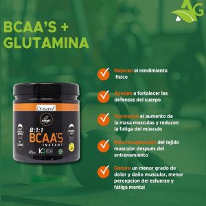 BCAAS + Glutamina Kyowa Sabor Limón 275 g